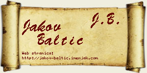 Jakov Baltić vizit kartica
